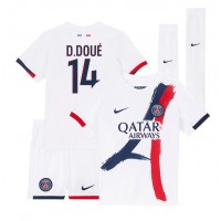 Otroški Nogometni dresi Paris Saint-Germain Desire Doue #14 Gostujoči 2024-25 Kratek Rokav (+ Kratke hlače)